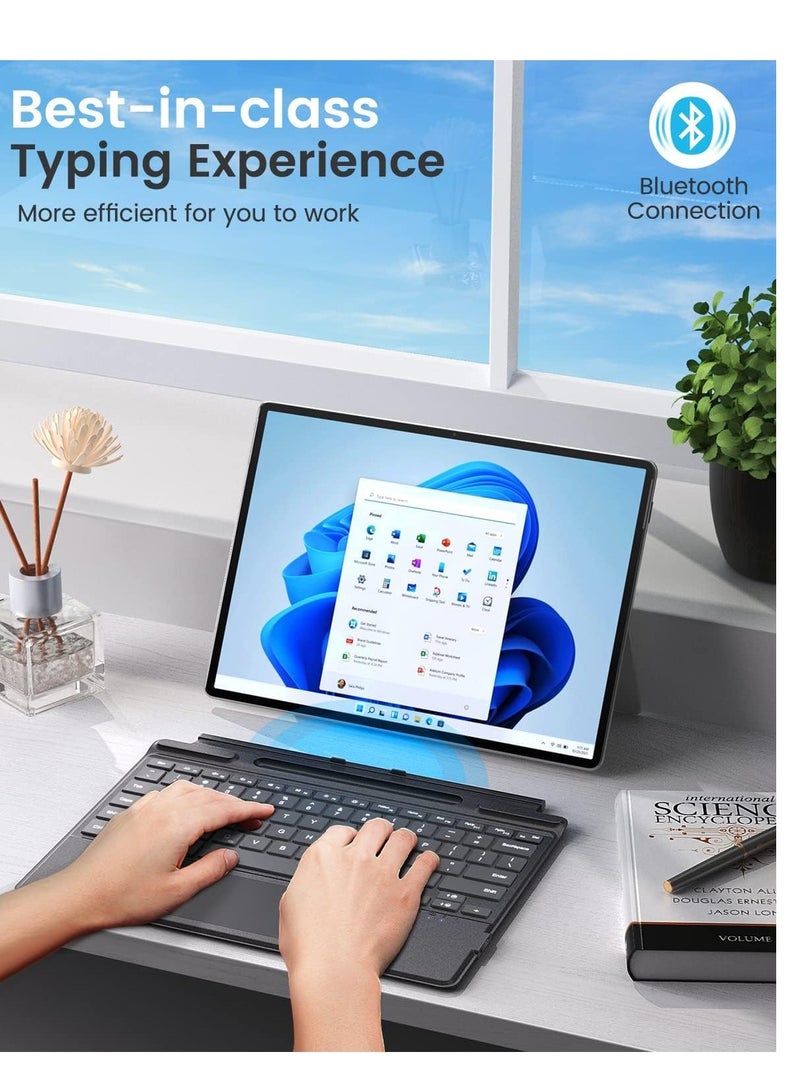 Keyboard for Surface Pro 10/9/8/X, Bluetooth Keyboard for Surface Pro 9, Detachable Wireless Surface Pro 9 2022 / Surface Pro 8 2021 / Surface Pro X Keyboard with Trackpad/Pen Holder - Image 5