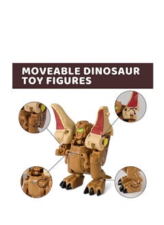 Y&D Dinosaur Robot Transforming 2 in 1 Toys,Transformers with Movable Limbs, Tail and Mouth, Jurassic Dino Action Figure, Great Gift for Kids Friends Family (4 PCS)  - Image 5