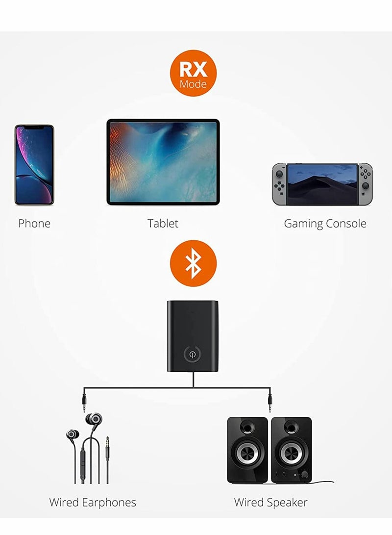 Excefore Bluetooth Adapter, Bluetooth 5.0 Transmitter and Receiver,3.5mm Wireless Audio Adapter  - Image 3