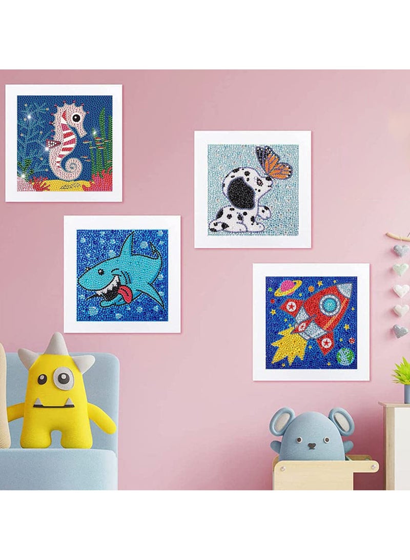 SUNSAR Craft Kits ,4 Pack 5D Diamond Painting Kits for Kids Cute Full Drill Diamond Art Kits for Beginners DIY Gem Arts and Crafts for Kids Ages 6-14 Diamond Dots for Home Wall Decor - Image 3
