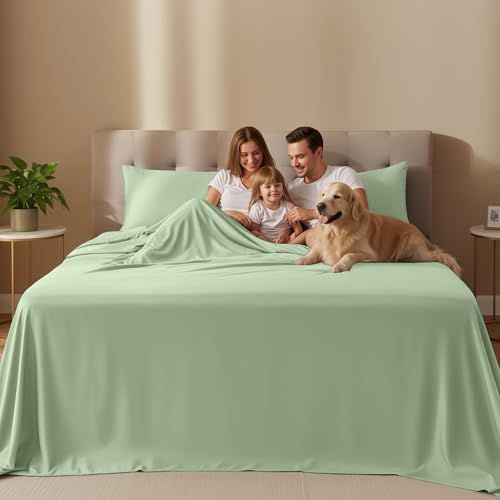 Utopia Bedding California King Size Sheet Set 4 Piece Bed Sheets Soft and Breathable Microfiber Includes 1 Fitted Sheet 1 Flat Sheet and 2 Pillowcases Oeko Tex Sage - Image 3