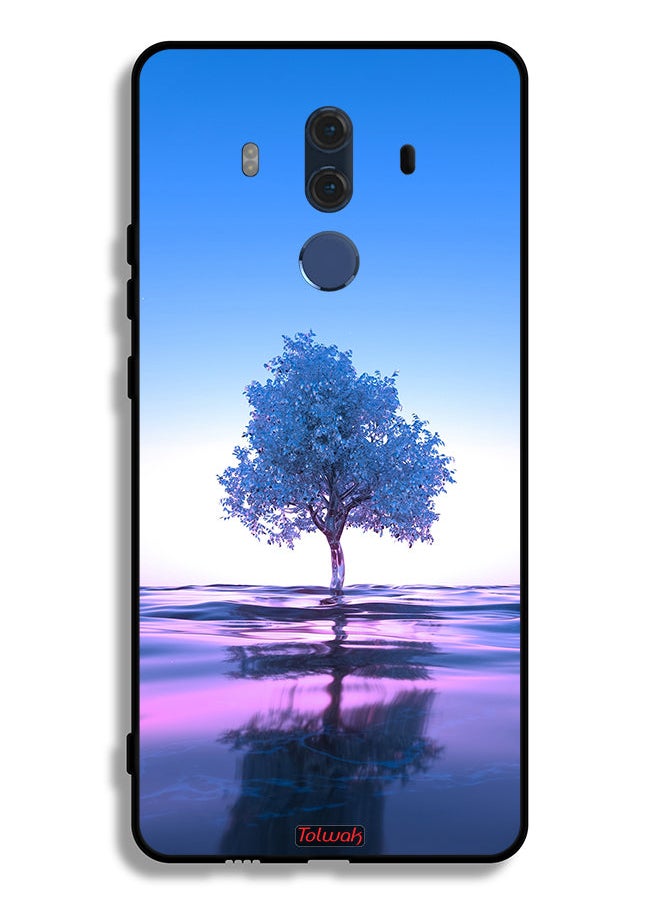 Tolwak Huawei Mate 10 Pro Protective Case Cover Tree Neon Body Of Water Reflection Digital Art  - Image 2