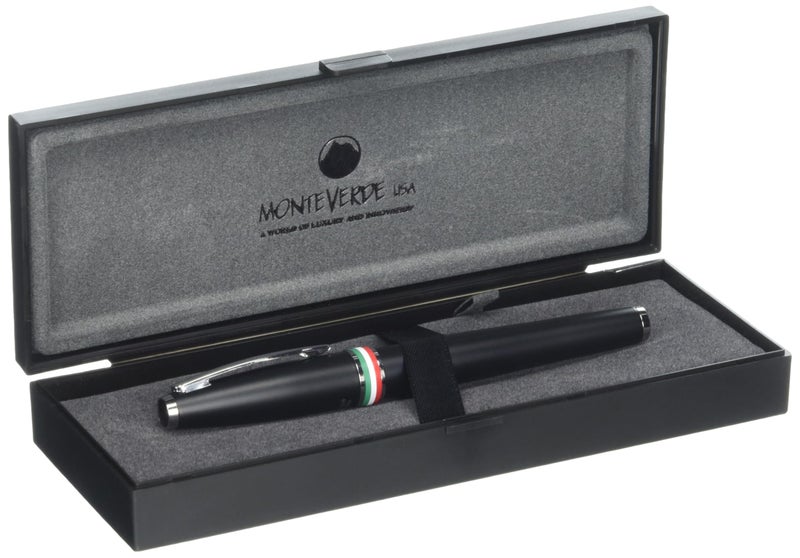 Monteverde USA Aldo Domani Italia Fountain Pen Matte Black - Broad Nib - Luxury Writing Pen - Italian Design - JoWo Stainless Steel Nib - Smooth Ink Flow - Refillable - Gift Box Included - Image 4