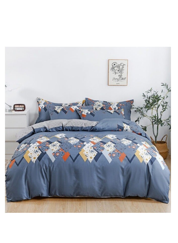 PROMASS 6-Piece King Size Duvet Cover Set, 1 Duvet Cover + 1 Fitted Sheet + 4 Pillow Cases, Microfibre, Muesli - Image 1