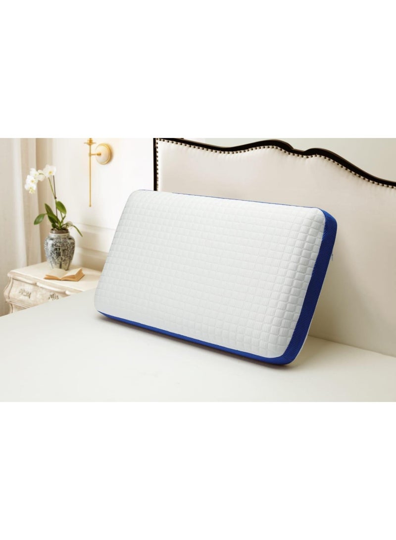 Dibaj Cooling Memory Foam Pillow with Breathable Mesh Cover – Ergonomic Neck and Head Support, 70 x 40 x 14 cm - Image 1