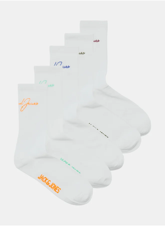 جاك اند جونز Pack of 5 - Lukas Tennis Socks