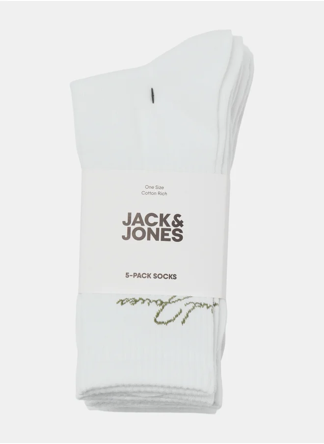 جاك اند جونز Pack of 5 - Lukas Tennis Socks