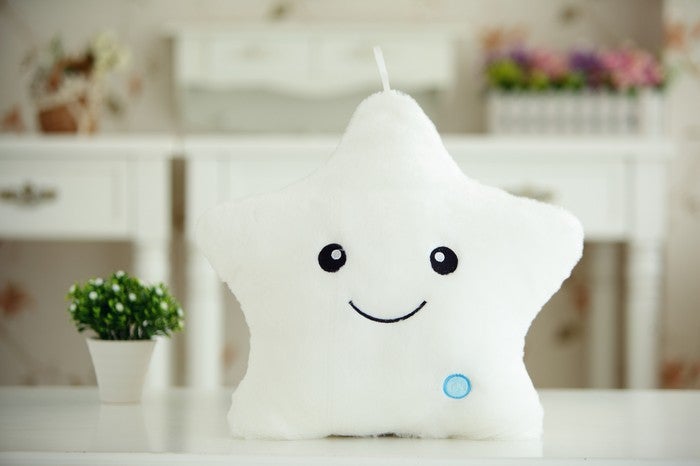 Colorful Glowing Star Plush Pillow with Music - Soft Decorative Toy  Gift