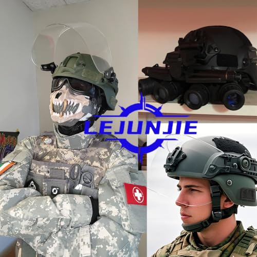 LEJUNJIE Tactical Fast Helmet with Clear Face Shield Sliding Goggles for Airsoft Paintball CS Games Outdoor Sports. - Image 3