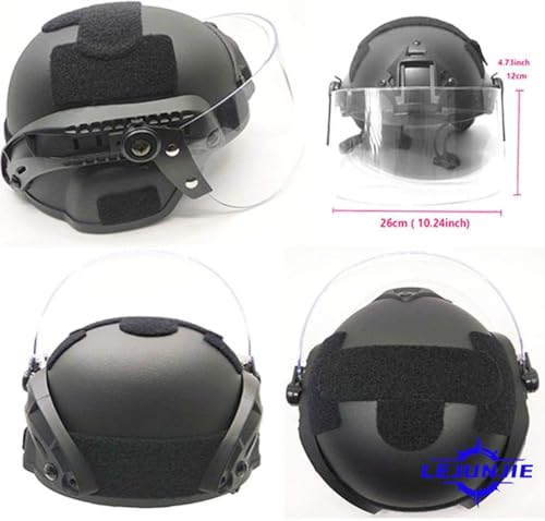 LEJUNJIE Tactical Fast Helmet with Clear Face Shield Sliding Goggles for Airsoft Paintball CS Games Outdoor Sports. - Image 4