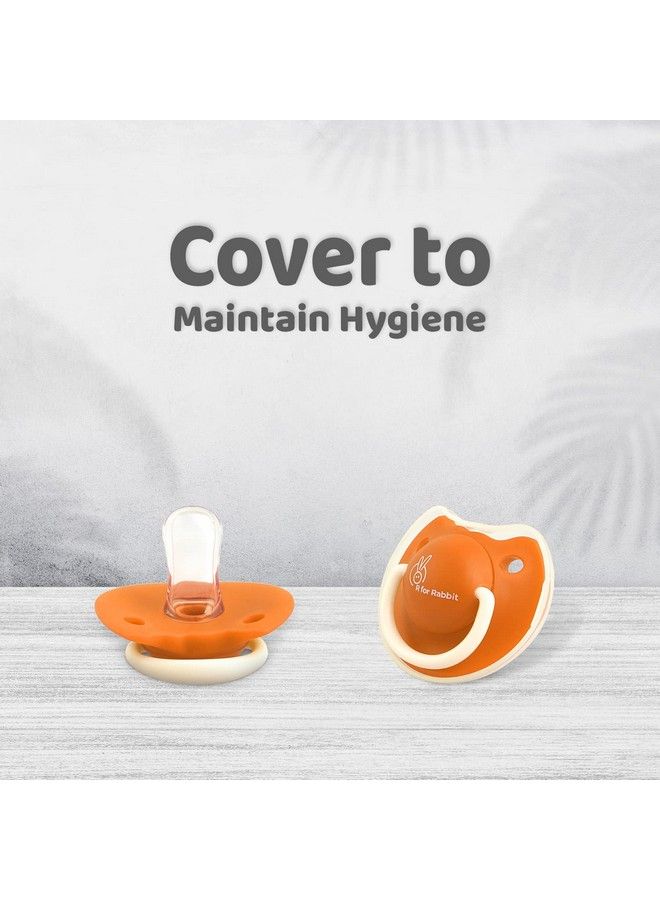 R for Rabbit Baby Tusky Pacifier Ultra Light Soft Silicone Nipple Orthodontic Design Bpa Free For Kids Of 6 Months +;Medium;Orange - Image 5