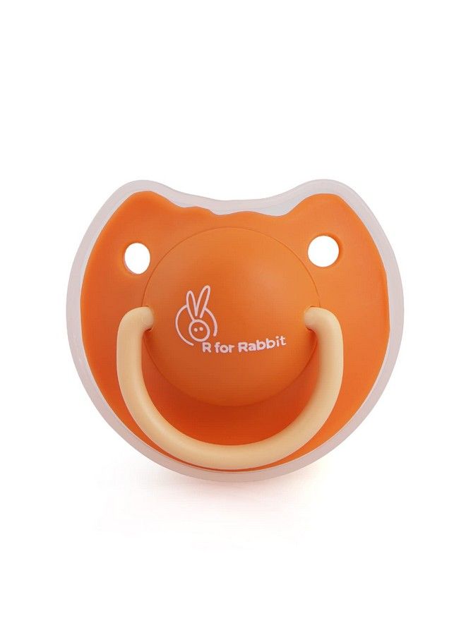 R for Rabbit Baby Tusky Pacifier Ultra Light Soft Silicone Nipple Orthodontic Design Bpa Free For Kids Of 6 Months +;Medium;Orange - Image 1