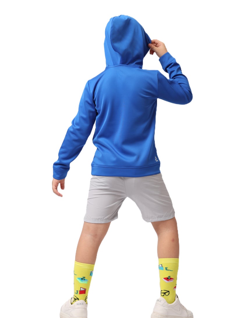ANJA Boys' Blue and Green Long Sleeve Hooded Sweatshirt – Dry Fit - Image 4