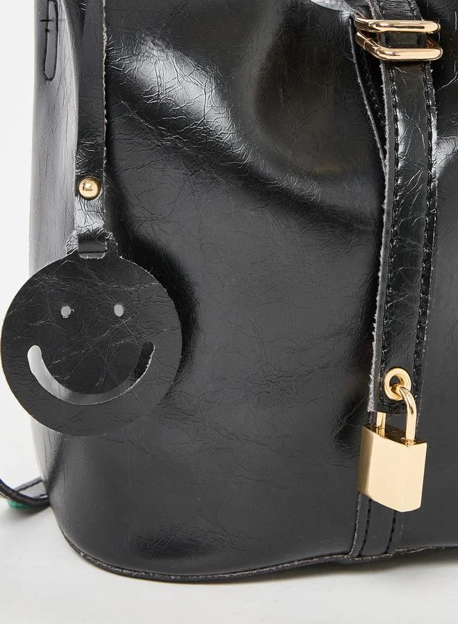 Styli Meta Lock Accent Handbag with Pouch