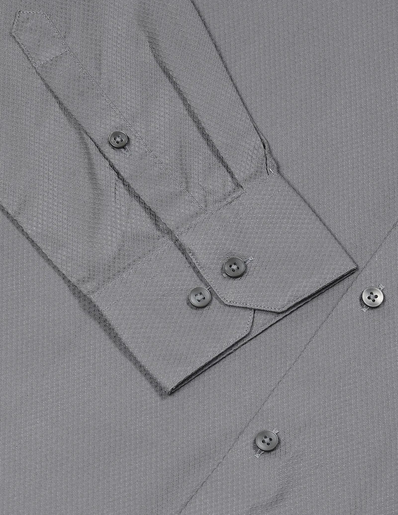 Arrow Grey Manhattan Slim Fit Patterned Shirt for Men | Best Price UAE
