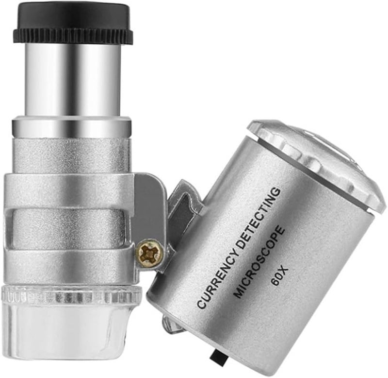 Portable Pocket Microscope 60X Magnification with LED Light for Jewelry Currency Coin Inspection - Image 2