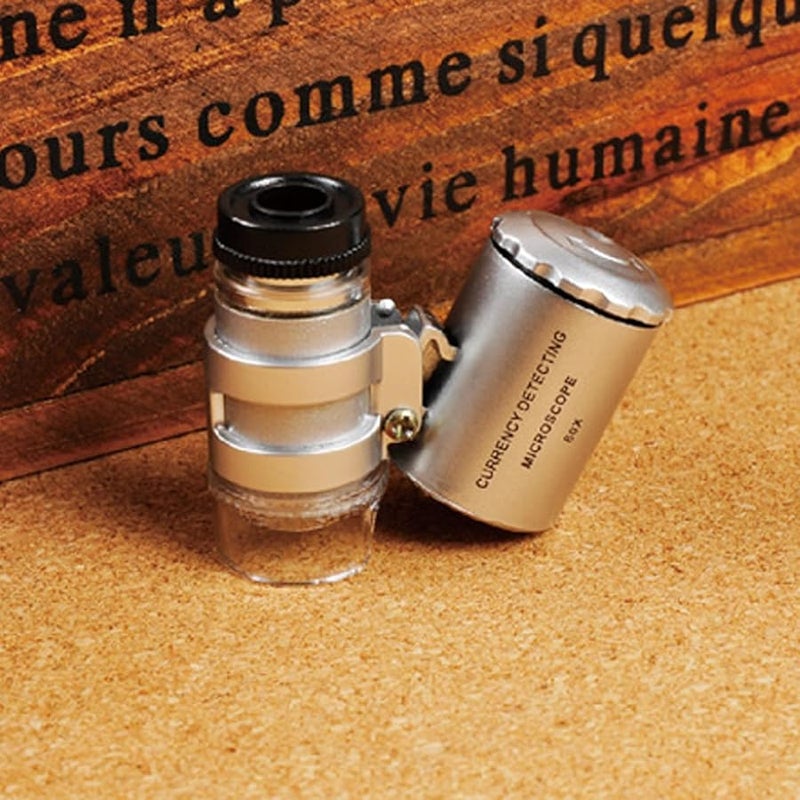 Portable Pocket Microscope 60X Magnification with LED Light for Jewelry Currency Coin Inspection - Image 5