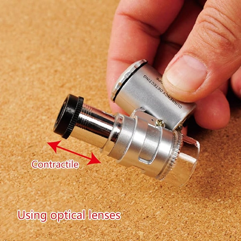 Portable Pocket Microscope 60X Magnification with LED Light for Jewelry Currency Coin Inspection - Image 3