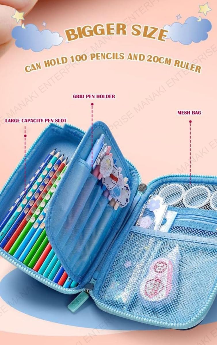 Rahasya Enterprise Cartoon Theme Pencil Case - 3D EVA Pencil Case Pouch, Multipurpose Zipper Pencil Case for Kids, Pen and Pencil Bag for School Kids, Girls, Stationery Storage Box (Cute Big) - Image 4