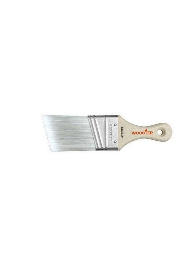 Wooster Silvertip Short Handle Smoothest Finish Soft Angle Paint Brush Beige and Silver 2 Inch 0052250020 - Image 2