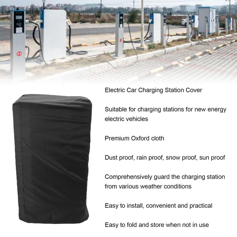 Grey EV Charging Station Cover Oxford Fabric Weatherproof Dust Rain Snow Sun Protection - Image 4