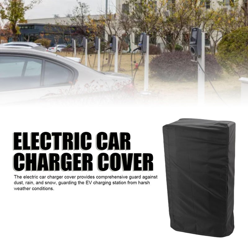 Grey EV Charging Station Cover Oxford Fabric Weatherproof Dust Rain Snow Sun Protection - Image 3