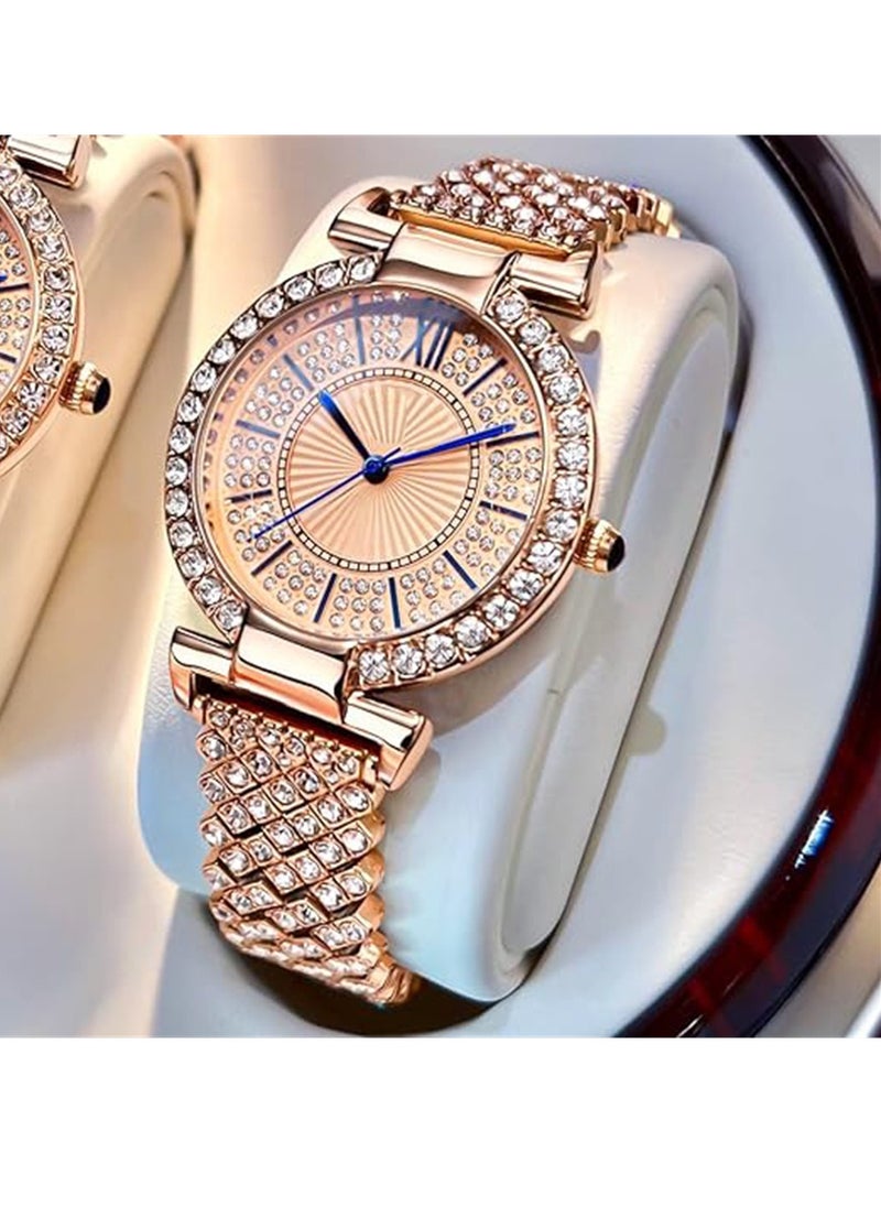 Captaintech Elegant Rose Gold Quartz Ladies Watches Waterproof Stainless Steel Casual Luxury Wristwatch with Roman Numerals for Women  - Image 5