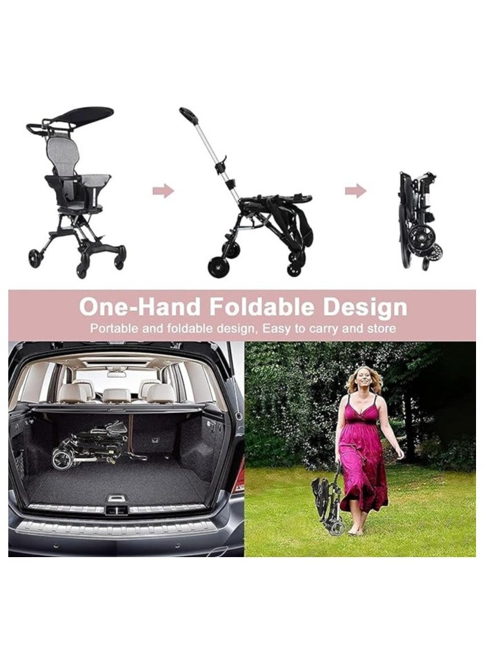 Generic Baby Stroller Kids Stroller Baby Travel Stroller With Adjustable Handles And Backrest One-Hand Fold For Overhead Airplane Storage Shopping Walking Travel  - Image 2