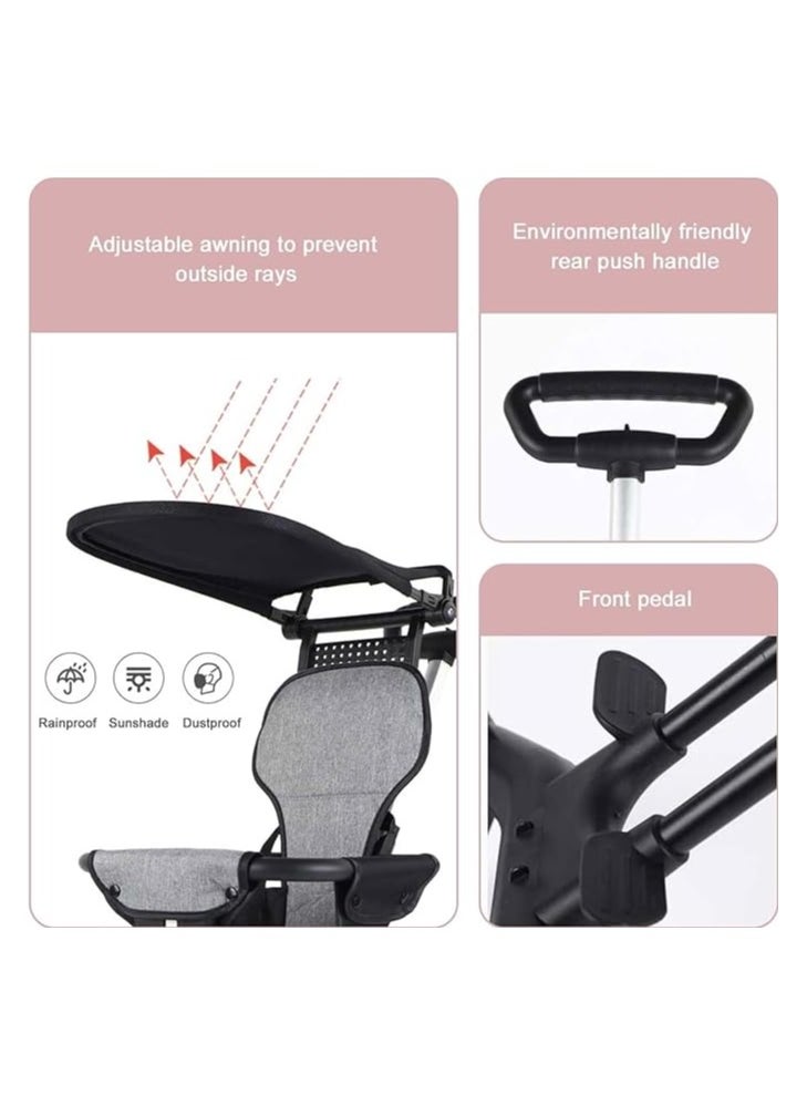 Generic Baby Stroller Kids Stroller Baby Travel Stroller With Adjustable Handles And Backrest One-Hand Fold For Overhead Airplane Storage Shopping Walking Travel  - Image 3