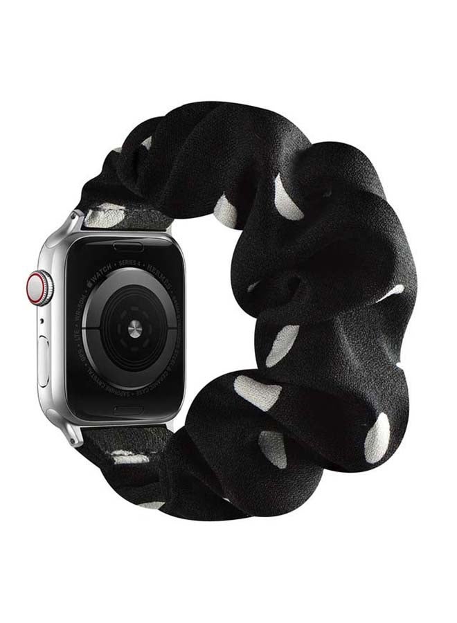 Perfii Flexi Elastic Solo Loop Band For Apple Watch Series 6/SE/5/4/3/2/1 Dot Black - Image 2
