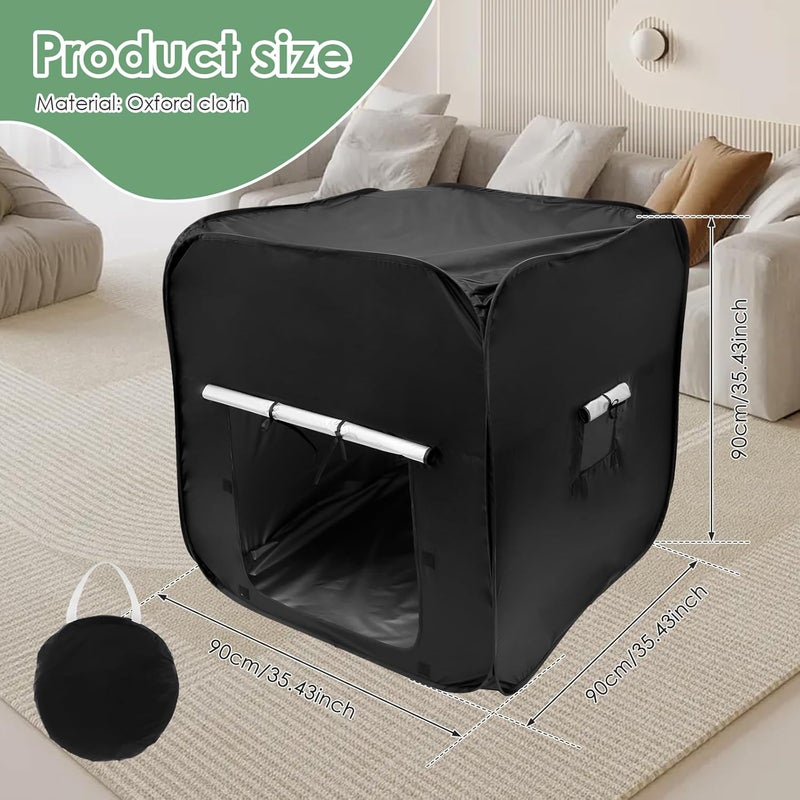 windforgecraft Portable Kids Sensory Tent DIY Pop-Up Blackout Play Tent Foldable Pop Up Tent Sensory Tent for Kids with Storage Bag Light-Out Blackout Sensory Tent Sensory Nest for Autistic Children - Image 3