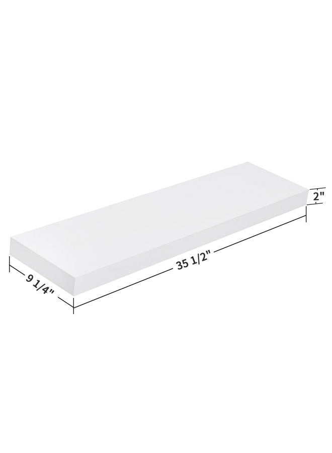 WELLAND 2" Thickness Mission Floating Wall Shelf,approx 36-inch Length, White - Image 2