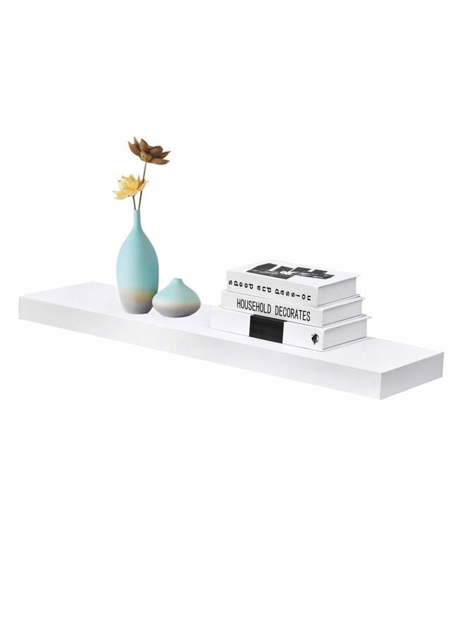 WELLAND 2" Thickness Mission Floating Wall Shelf,approx 36-inch Length, White - Image 1