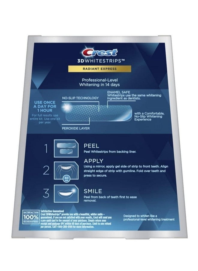 Crest 3DWhitestrips Radiant Express At-home Teeth Whitening Kit, 14 Treatments - Image 2