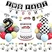 Bessmoso Vintage Two Fast Birthday Race Car Party Decorations Supplies Racing Theme 2nd Birthday Banner Cake Topper Checkered Flags Number Balloons for Lets go Racing Theme Sports Event Party Decor - Image 3