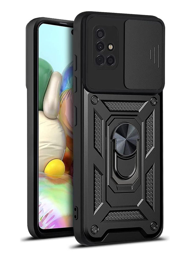 Generic samsung a51 Shield Full Protection Case With Metal Ring &Slide Camera Cover For samsung a51  - Image 1