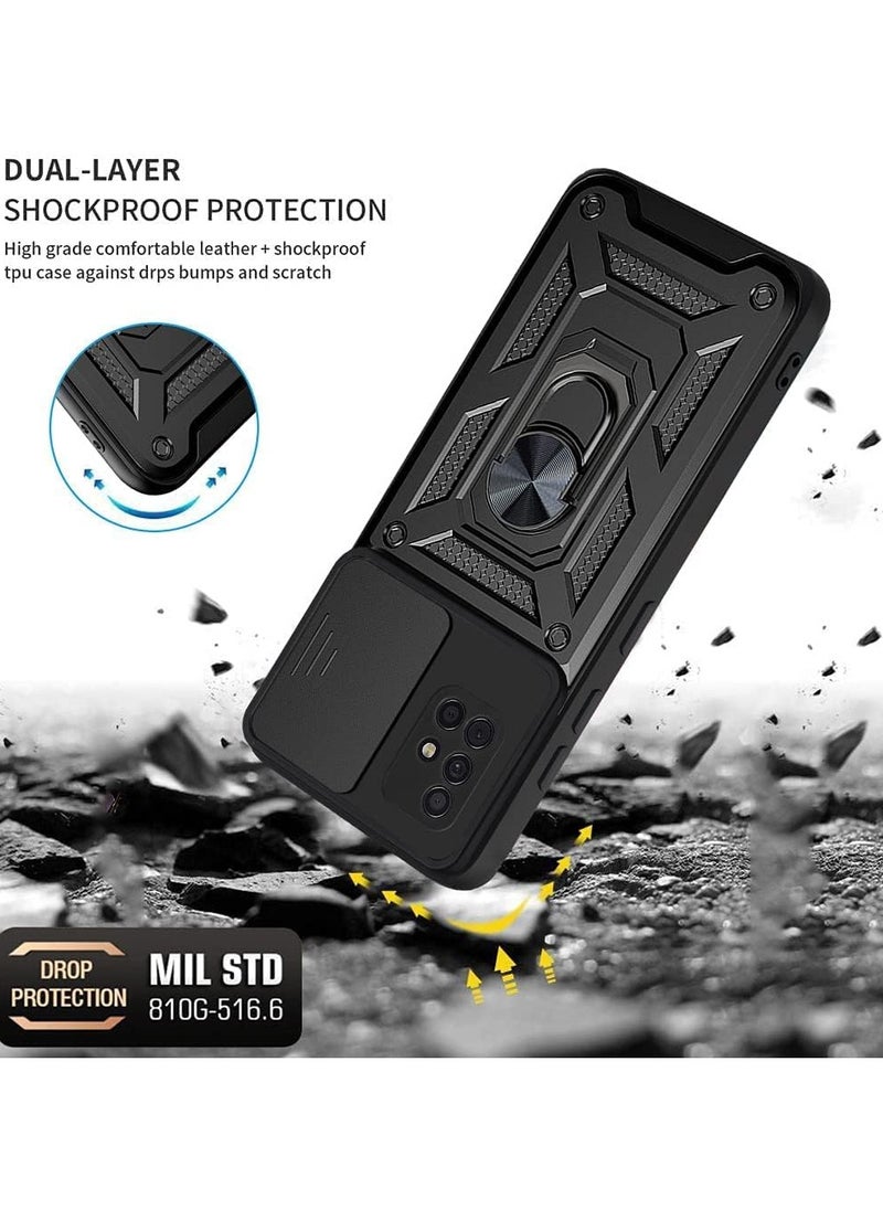 Generic samsung a51 Shield Full Protection Case With Metal Ring &Slide Camera Cover For samsung a51  - Image 4