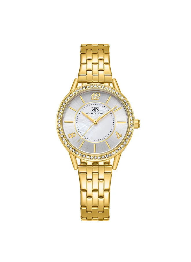 KENNETH SCOTT Kenneth Scott Women's White Dial Analog Watch - K23537-GBGM