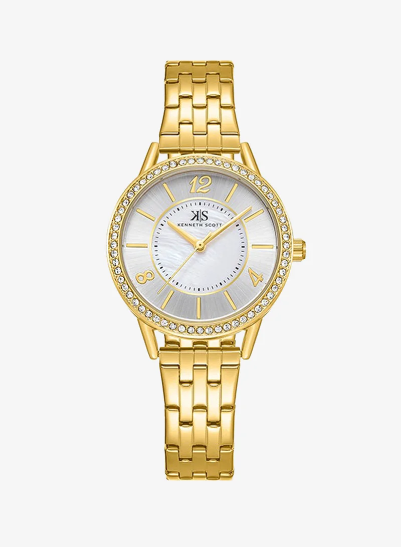 Kenneth Scott Kenneth Scott Women's White Dial Analog Watch - K23537-GBGM