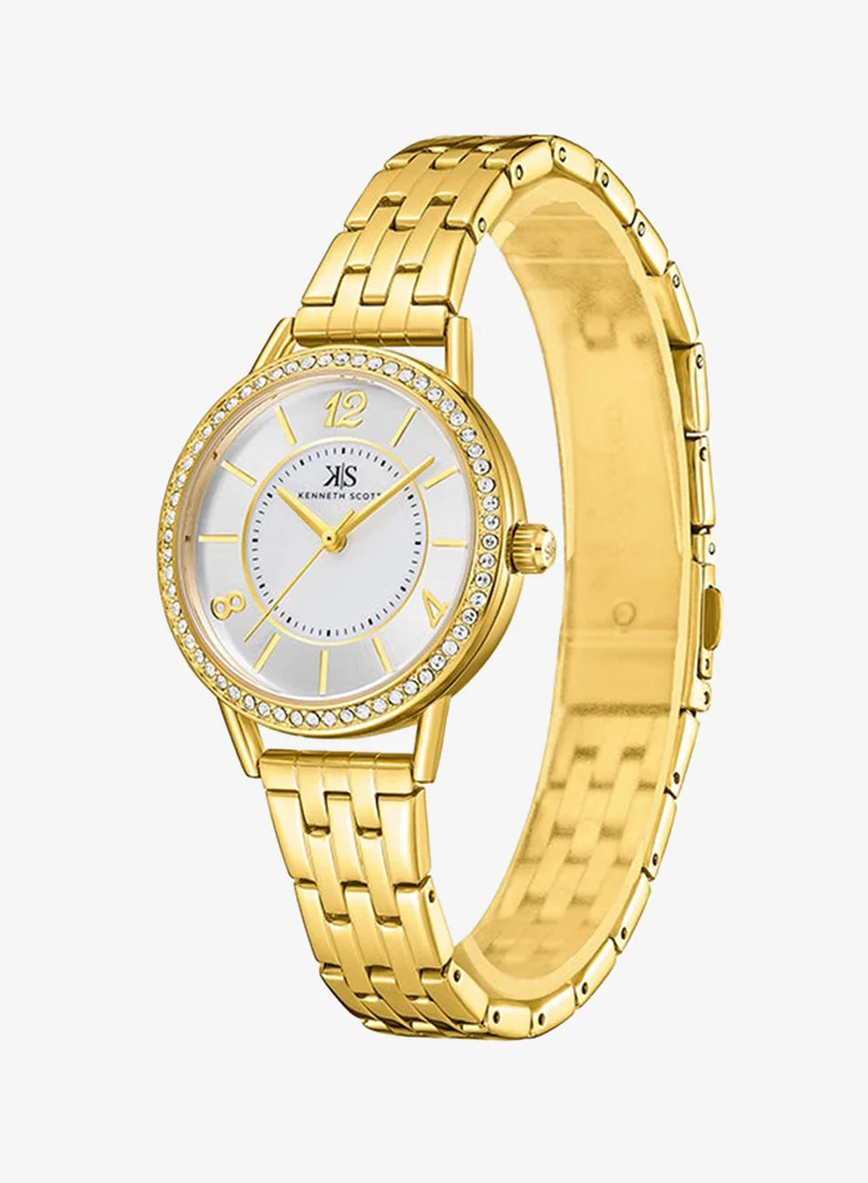 Kenneth Scott Kenneth Scott Women's White Dial Analog Watch - K23537-GBGM