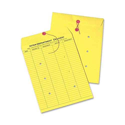 Quality Park Inter-Departmental Envelopes with String & Button Closure, Yellow - Image 2