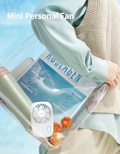 Aluan Handheld Fan Mini Fan Powerful Small Personal Portable Fan Speed Adjustable USB Rechargeable Cooling for Kids Girls Boys Woman Home Office Travel, White - Image 3