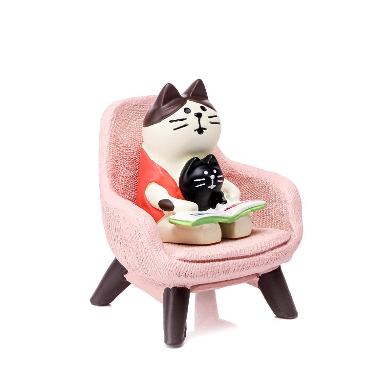 Hora de Lima Miniature Cat Figurine kit Mini Resin Statue for Office Desk Figurine for Nightstand Garden Fairy Accessories Cake Topper Deco Car Dashboard Decoration Gift for Cat Lovers(Pink) - Image 1