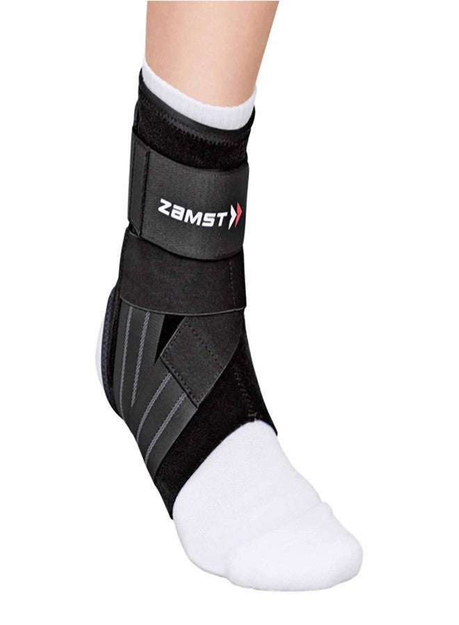 Zamst A1 Sports Ankle Brace with Adjustable Three Way Straps For Moderate (Grade II) Lateral Ankle Sprain-for Basketball, Volleyball, Football, Lacrose, Tennis, Pickleball-Black, Right, Large - Image 1