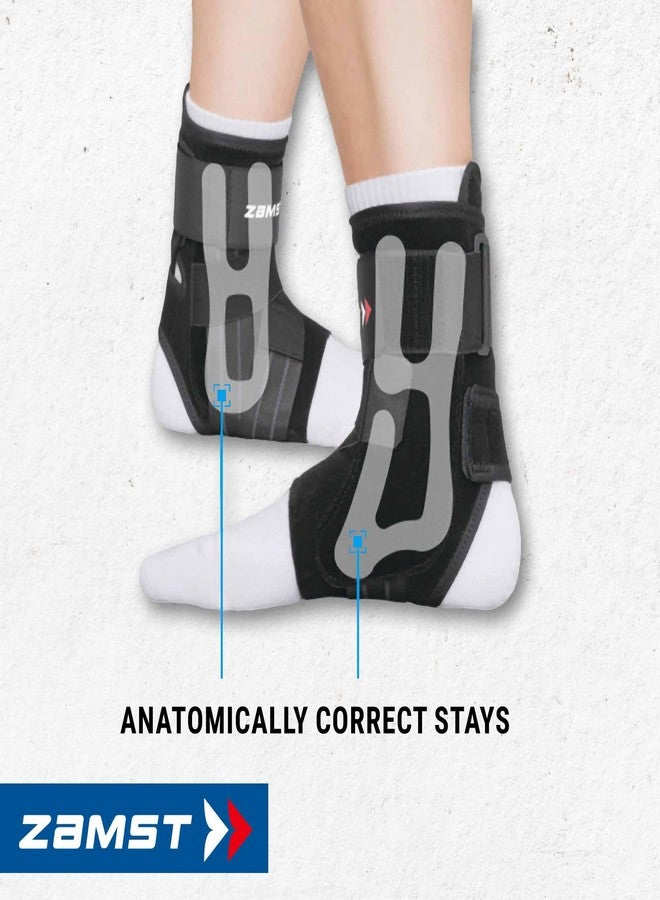 Zamst A1 Sports Ankle Brace with Adjustable Three Way Straps For Moderate (Grade II) Lateral Ankle Sprain-for Basketball, Volleyball, Football, Lacrose, Tennis, Pickleball-Black, Right, Large - Image 4