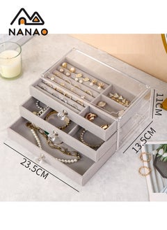 NANAO Multi-functional Jewelry Storage Boxes And Organizers for Women Girls Velvet Flannelette Earrings Rings Necklace Bracelets Jewelry Tray Storage Case  - Image 1