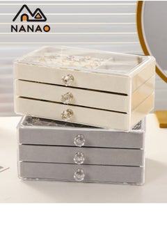 NANAO Multi-functional Jewelry Storage Boxes And Organizers for Women Girls Velvet Flannelette Earrings Rings Necklace Bracelets Jewelry Tray Storage Case  - Image 3