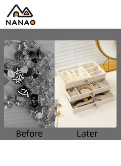 NANAO Multi-functional Jewelry Storage Boxes And Organizers for Women Girls Velvet Flannelette Earrings Rings Necklace Bracelets Jewelry Tray Storage Case  - Image 4