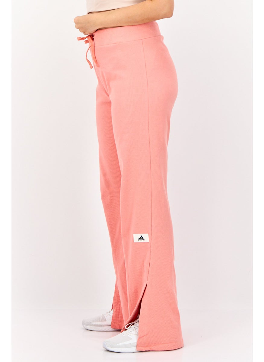 Adidas Women Slim Fit Drawstring Outdoor Flared Leg Sweatpants, Coral  - Image 2