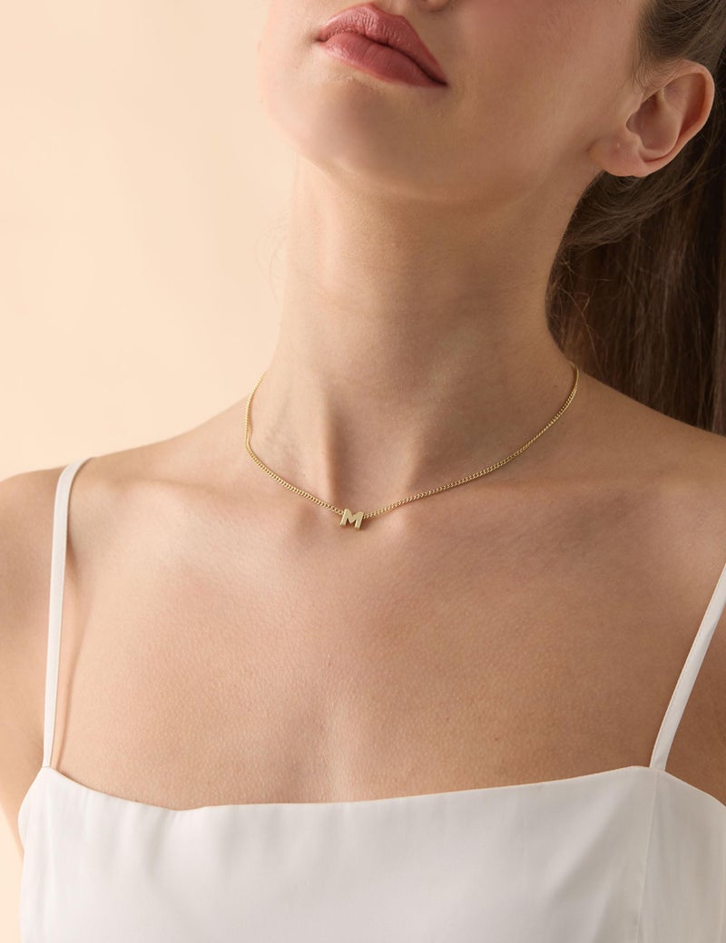 ASHINE Initial Letter Necklaces for Women Dainty Gold Necklace for Women cadenas de oro 14k puro para mujer 16 Inch Charm Gold Chain for Trendy (Gold-A) - Image 3